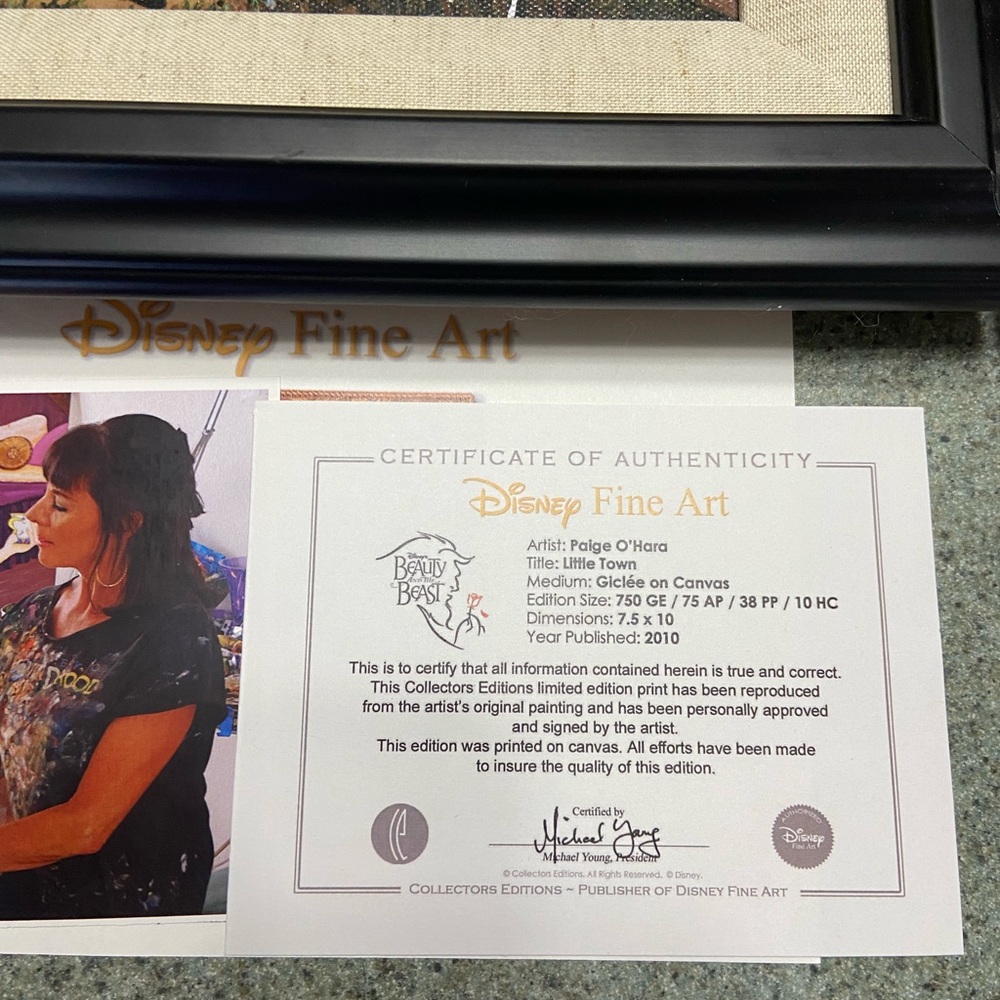Signed Paige O’Hara Disney Art Bundle — “Daydreams” & “The Little Town” 37/750 - Picture 9 of 11